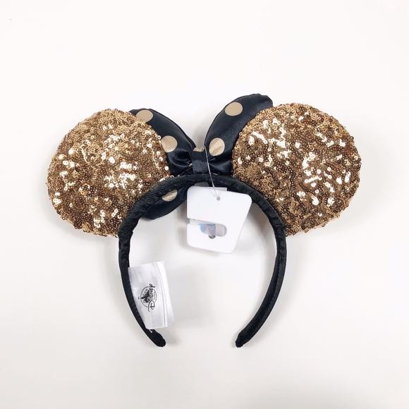 Minnie Mouse Gold and Black Ear Headband - Picture 2 of 2